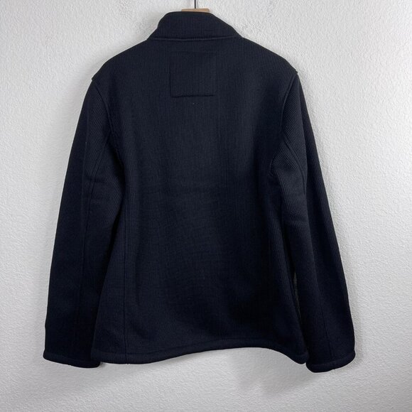 Gerry Men’s XL Black Fleece Waffle Knit Full Zip Jacket with Drawstring Hem - Picture 10 of 12